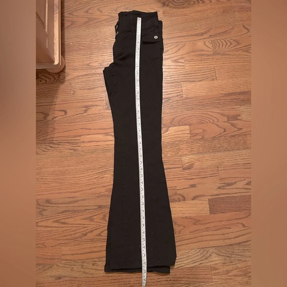 Brandy Melville J. Galt Women Black Agatha Low Rise Boot Cut Cotton Blend Pants